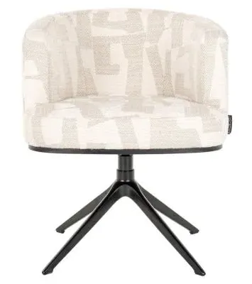 Cheyenne Swivel Dining Chair - Beige Graffic, Fabric