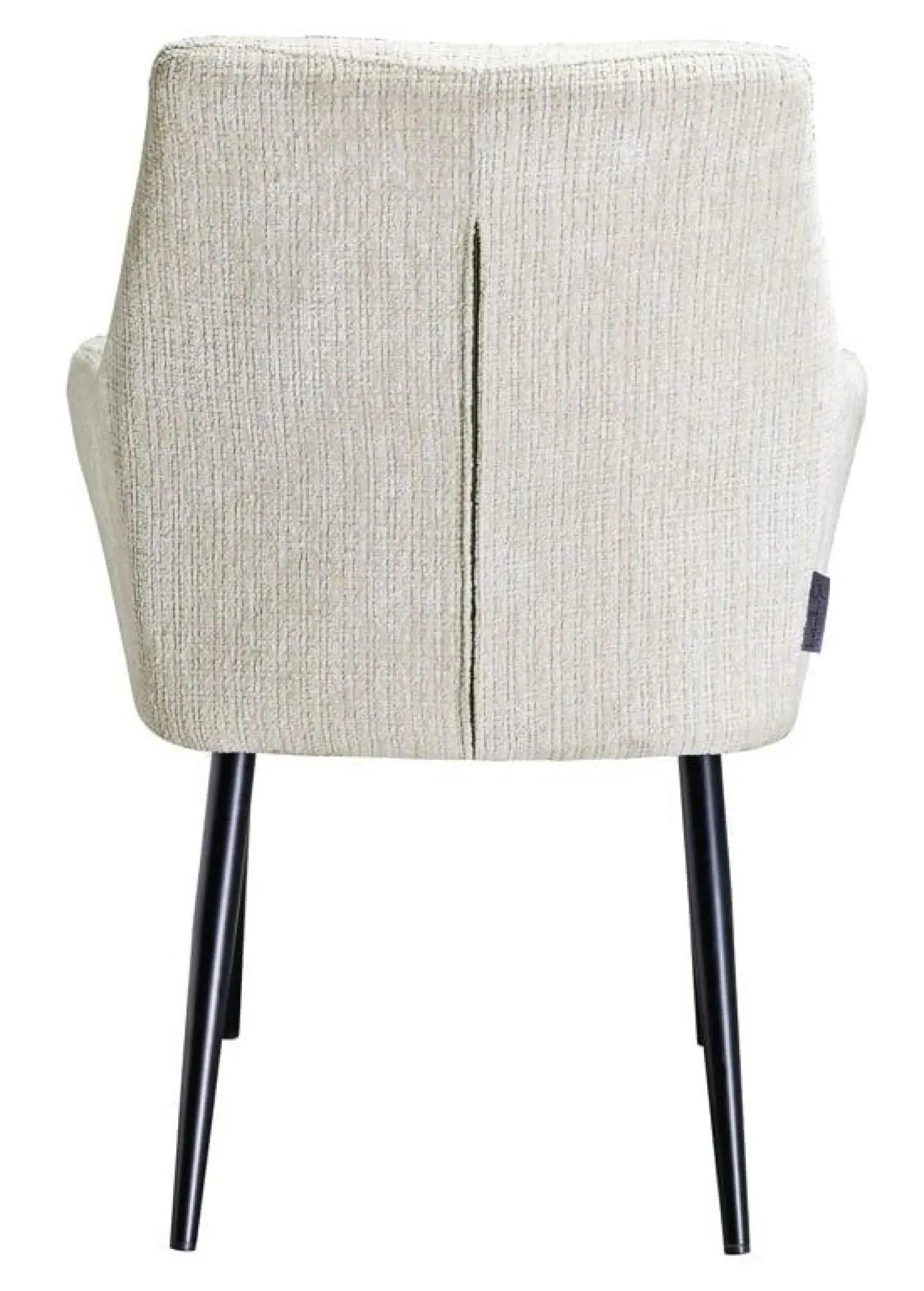 Chrissy Dining Armchair with Black Legs - Beige, Chenille