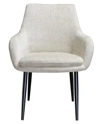 Chrissy Dining Armchair with Black Legs - Beige, Chenille image