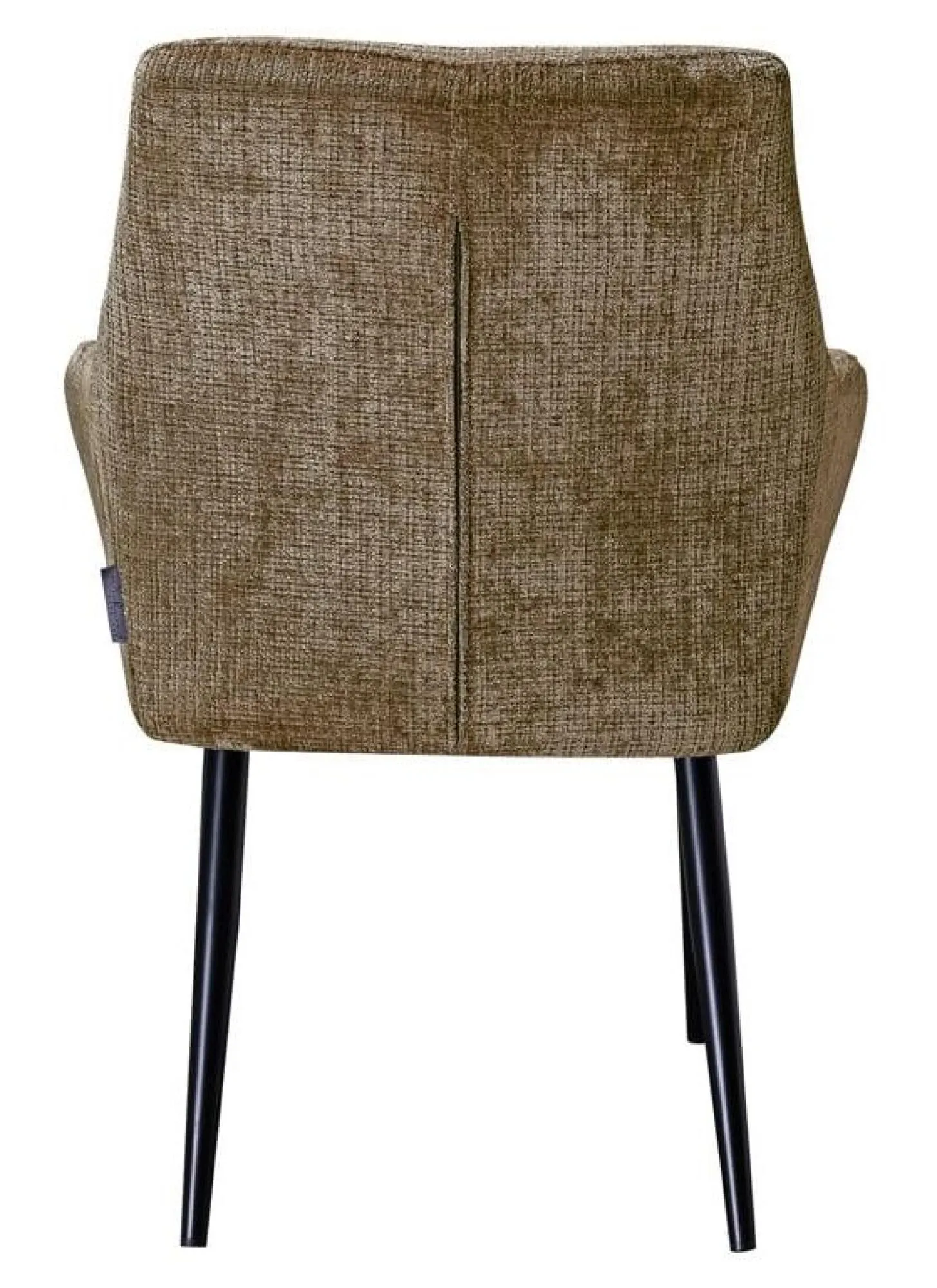 Chrissy Dining Armchair with Black Legs - Stone, Chenille