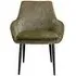 Chrissy Dining Armchair with Black Legs - Stone, Chenille