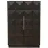 Claremont 2 Door Geometric Cabinet with Travertine Top - Brown