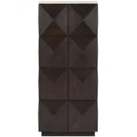 Claremont Geometric Pillar with Travertine Top - Brown