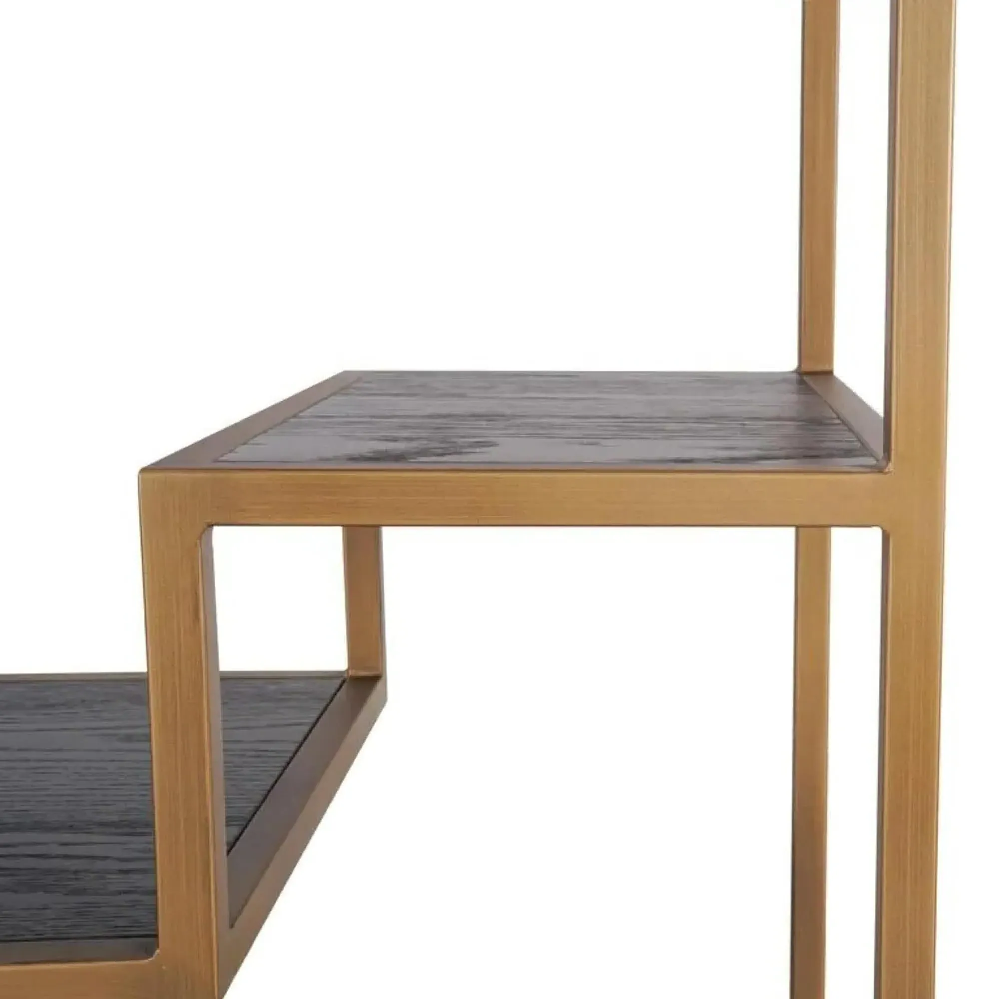 Claremont Geometric Shelving Unit with Travertine Top - Brown