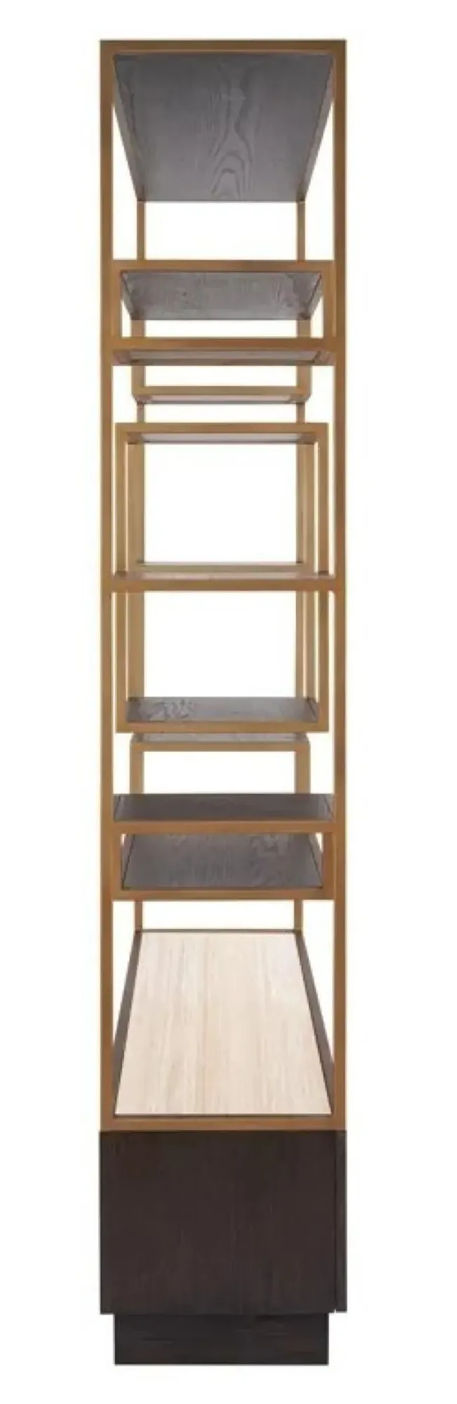 Claremont Geometric Shelving Unit with Travertine Top - Brown