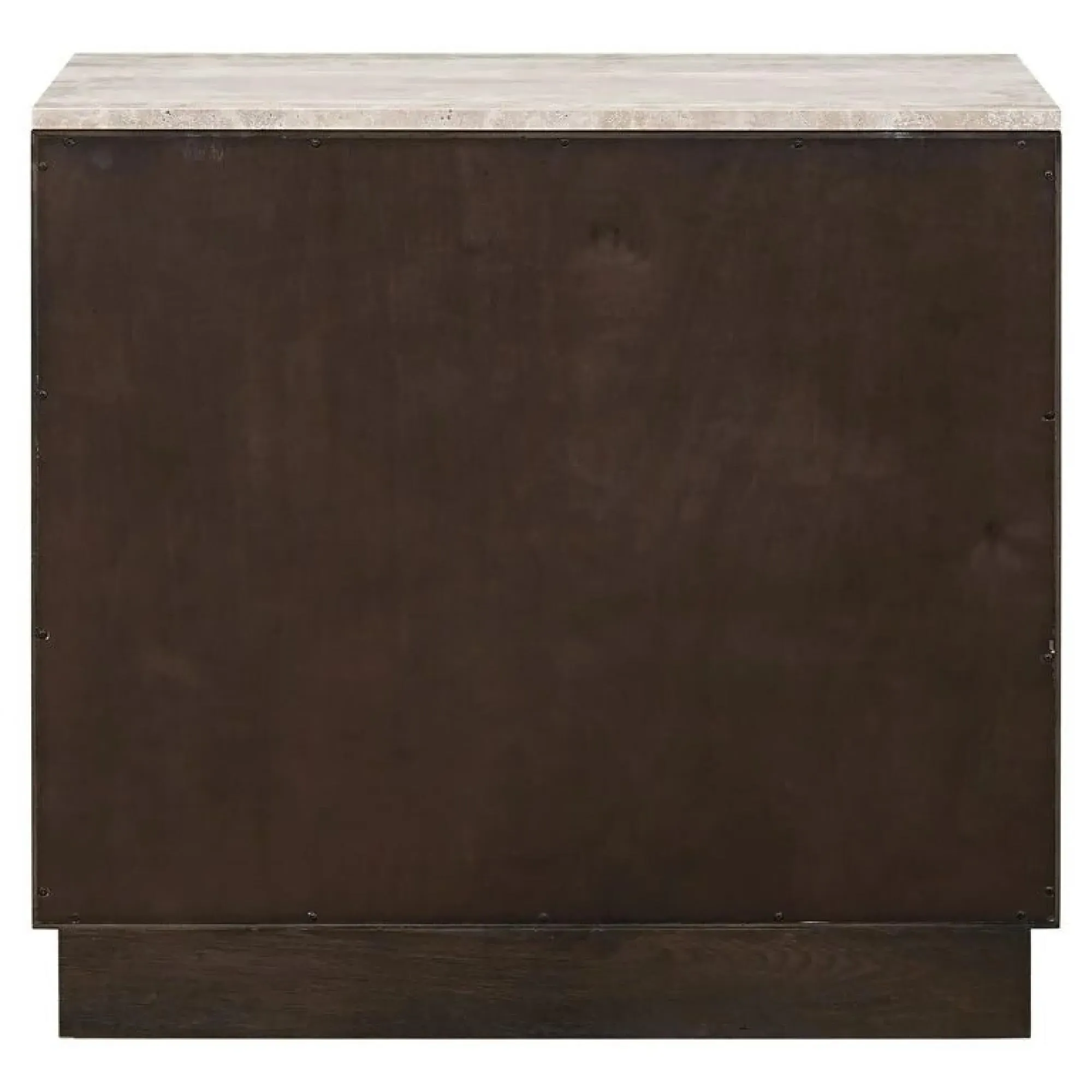 Claremont Small 2 Door Geometric Sideboard with Travertine Top - Brown