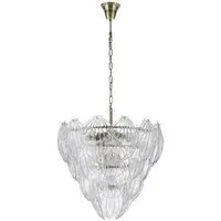 Clay Glass Iridescent Chandelier - Silver