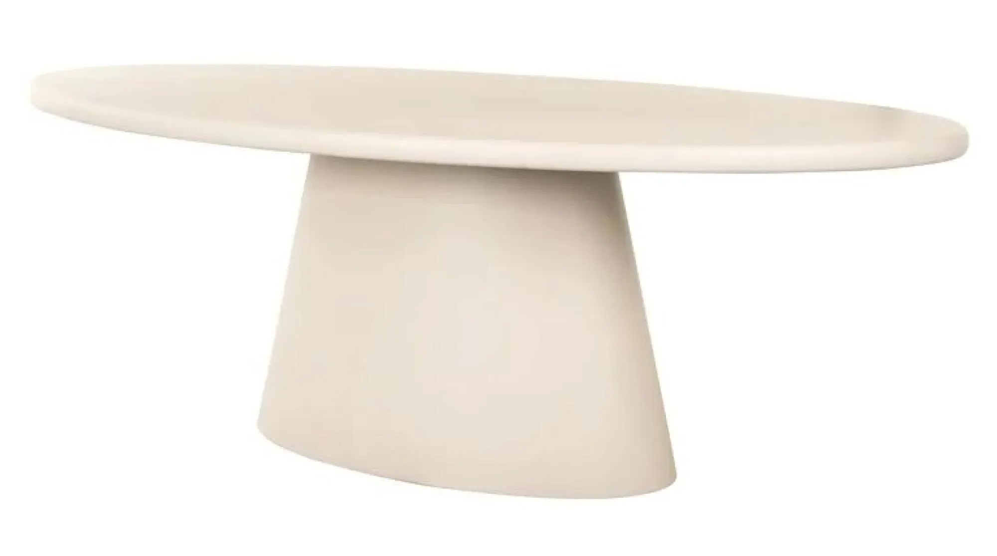 Clayton 10 Seater Oval Pedestal Dining Table - Beige, Lime Plaster