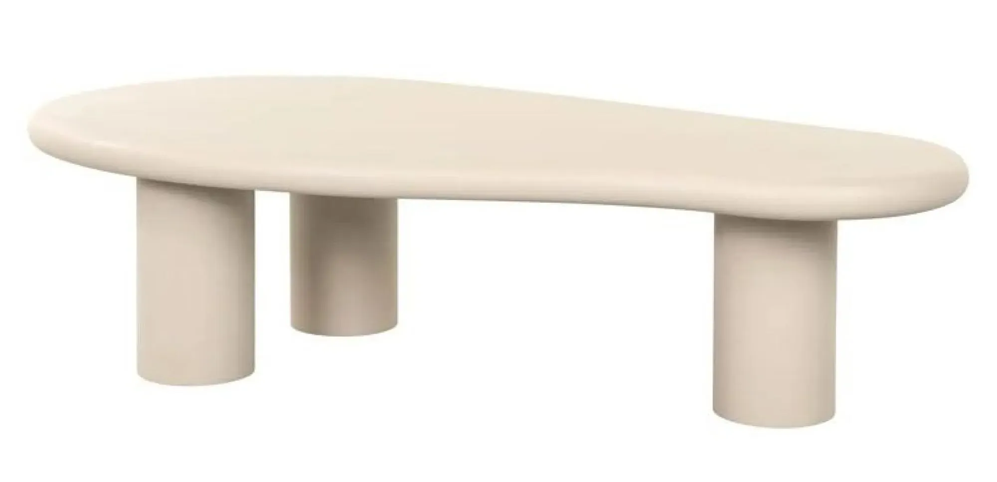 Clayton Abstract Coffee Table - Beige, Lime Plaster
