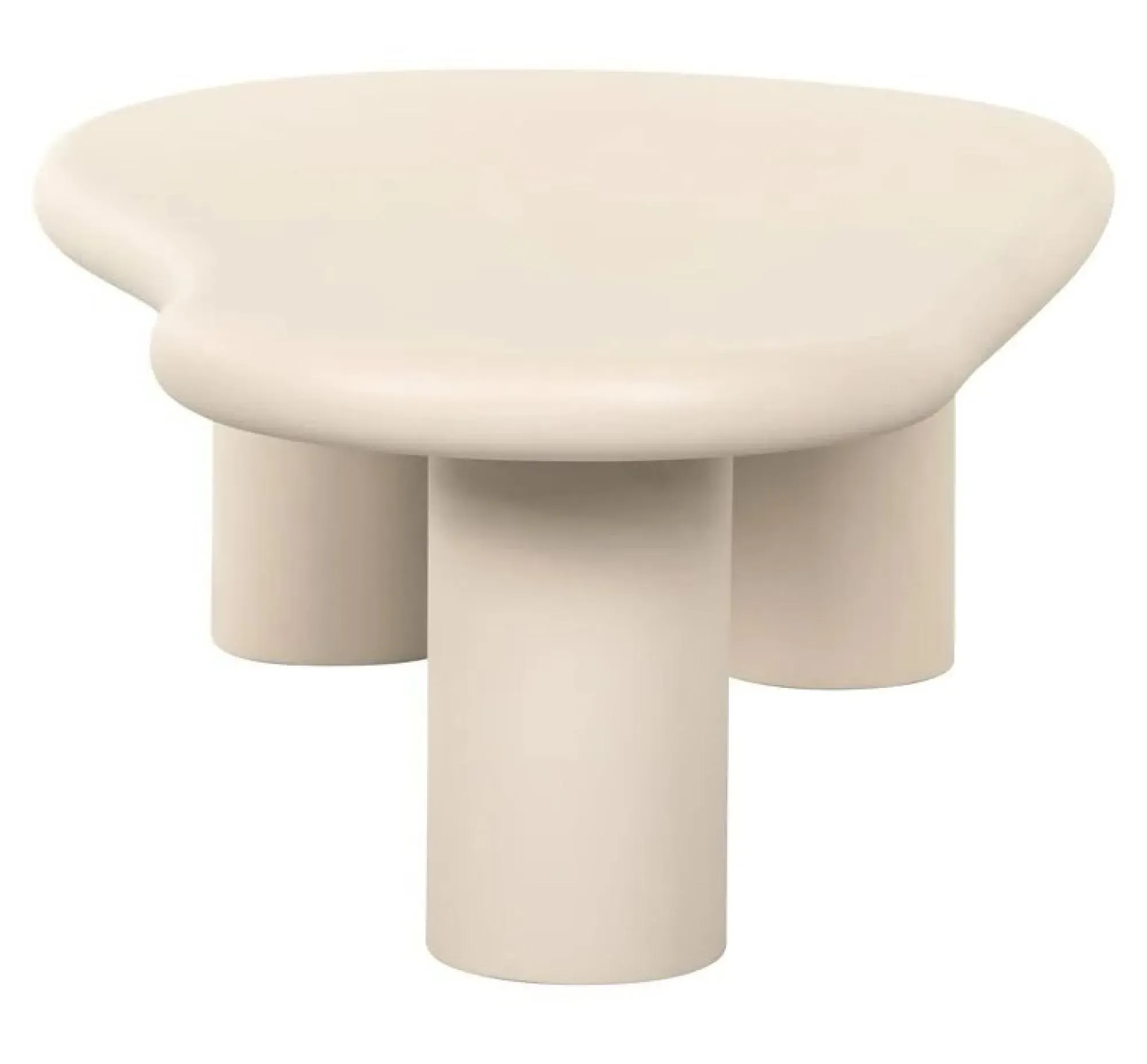 Clayton Abstract Coffee Table - Beige, Lime Plaster