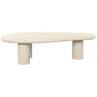 Clayton Abstract Coffee Table - Beige, Lime Plaster