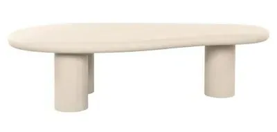 Clayton Abstract Coffee Table - Beige, Lime Plaster image