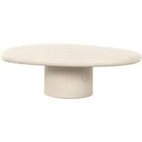 Clayton Curved Coffee Table - Beige, Lime Plaster