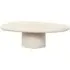 Clayton Curved Coffee Table - Beige, Lime Plaster