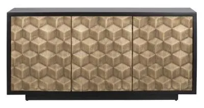 Collada 3 Door Large Sideboard - Black, Brass image