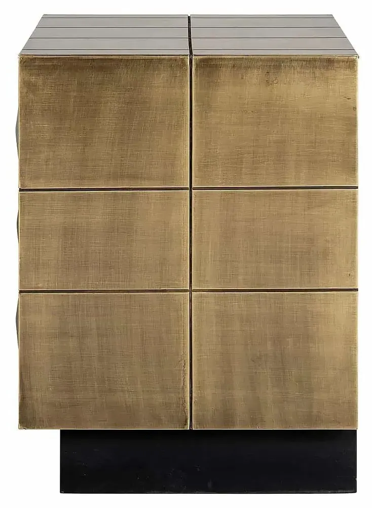 Collada 3 Drawer Bedside Cabinet - Brushed Gold, Brass
