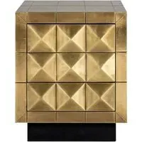 Collada 3 Drawer Bedside Cabinet - Brushed Gold, Brass