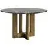 Collada 4-Seater Round Pedestal Dining Table - Black, Marble