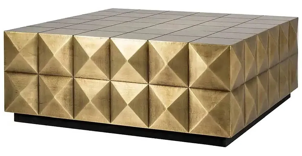 Collada Square Coffee Table - Brushed Gold, Brass