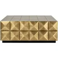 Collada Square Coffee Table - Brushed Gold, Brass