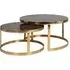 Conrad 2 Tier Round Coffee Table - Brown, Marble