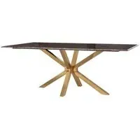 Conrad 8 Seater Dining Table with Spider Legs - Brown, Marble