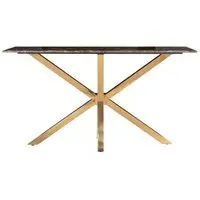 Conrad Console Table - Brown Marble, Gold
