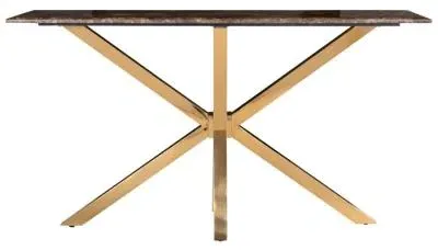 Conrad Console Table - Brown Marble, Gold image
