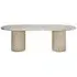Coronel 10 Seater Dining Table with Fluted Pedestal - Beige, Marble