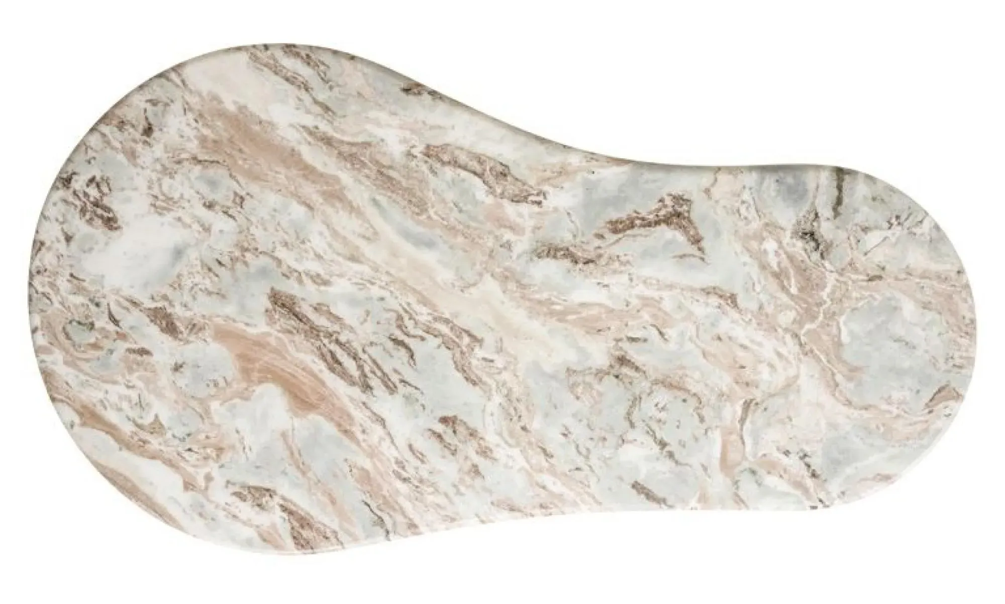 Coronel Coffee Table with Fluted Base - Beige, Marble