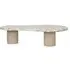 Coronel Coffee Table with Fluted Base - Beige, Marble