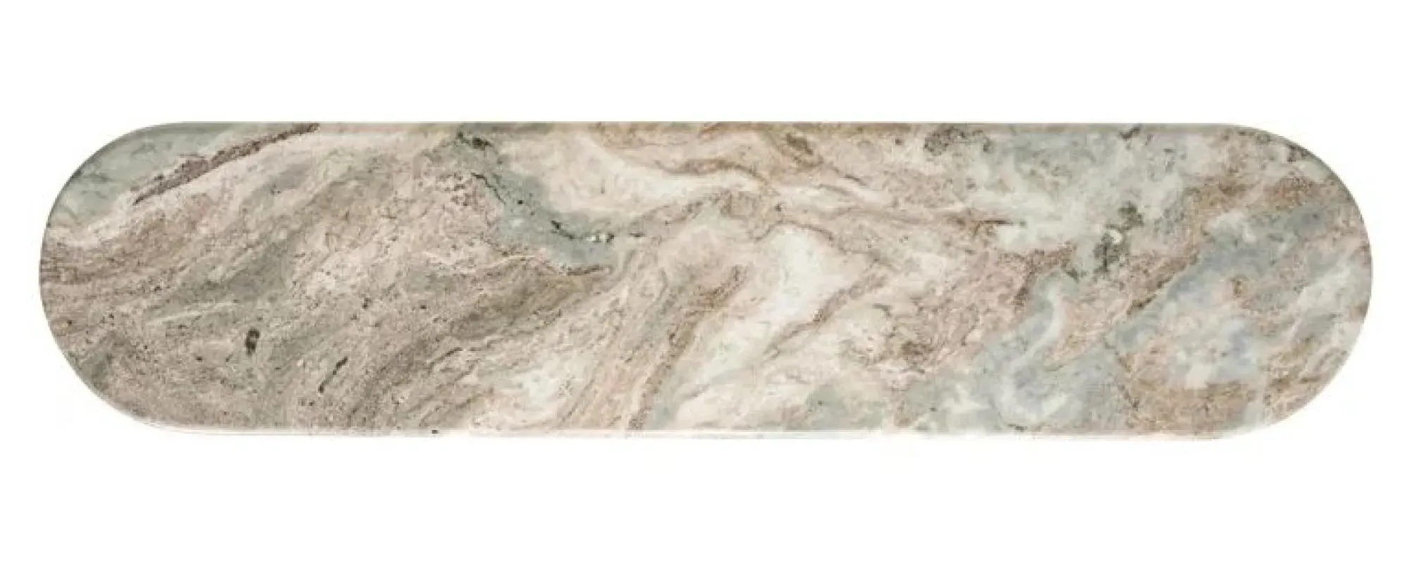 Coronel Curved Console Table with Fluted Base - Beige