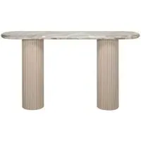 Coronel Curved Console Table with Fluted Base - Beige