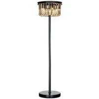 Dagmar Glass Floor Lamp - Black, Metal