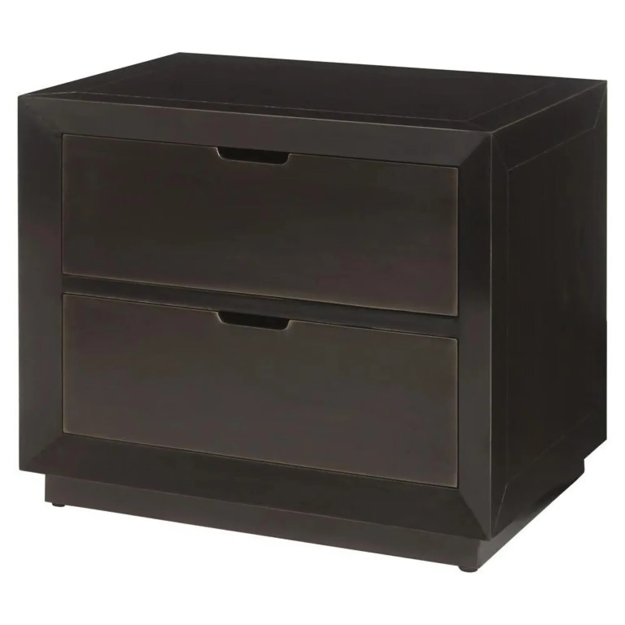 Dante 2 Drawer Bedside Cabinet - Brown, Dark Wood