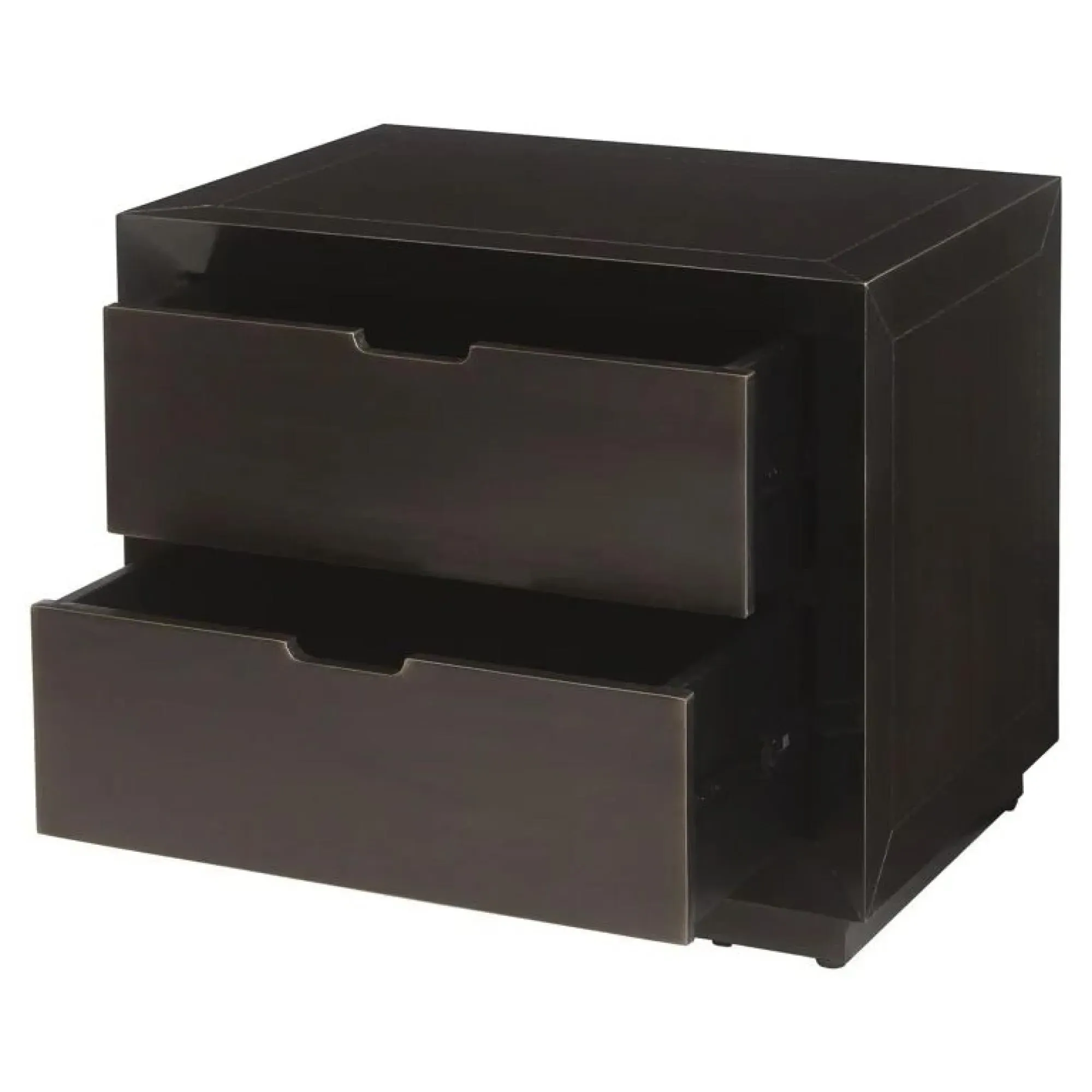 Dante 2 Drawer Bedside Cabinet - Brown, Dark Wood