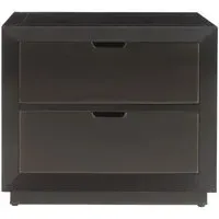 Dante 2 Drawer Bedside Cabinet - Brown, Dark Wood