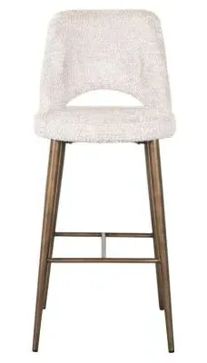 Delphine Barstool with Back - Cream, Fabric image