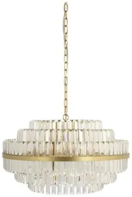 Desire Large Chandelier - Brushed Gold, Crystal