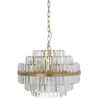 Desire Small Chandelier - Brushed Gold, Crystal