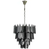 Divine Glass Chandelier - Black