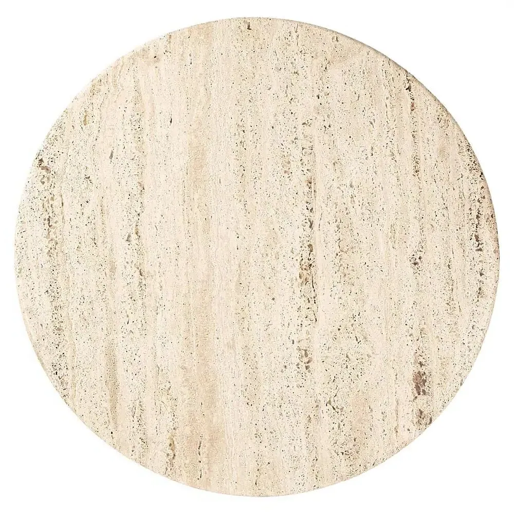 Douglas Round Coffee Table - Beige, Travertine