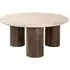 Douglas Round Coffee Table - Beige, Travertine