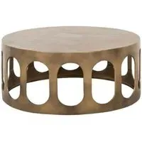 Du Pont Round Coffee Table - Brushed Gold, Metal