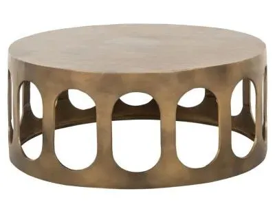 Du Pont Round Coffee Table - Brushed Gold, Metal