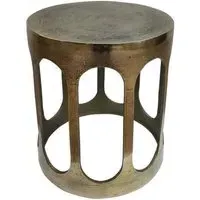 Du Pont Round End Table - Brushed Gold