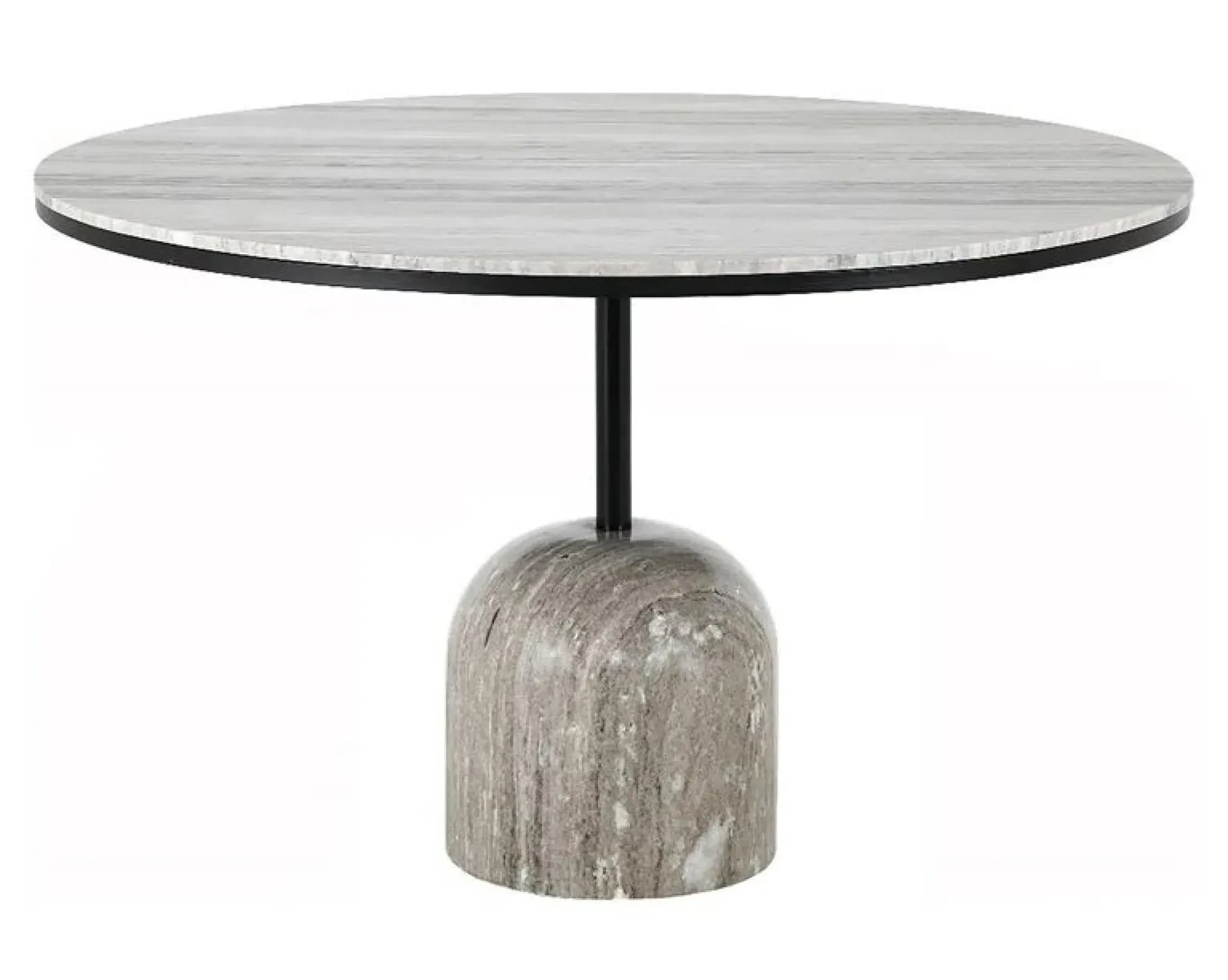 Duncan 4-Seater Round Dining Table - Grey, Marble