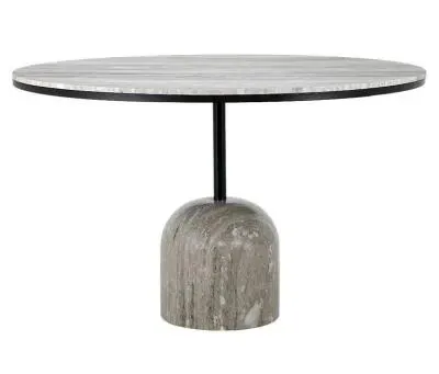 Duncan 4-Seater Round Dining Table - Grey, Marble image