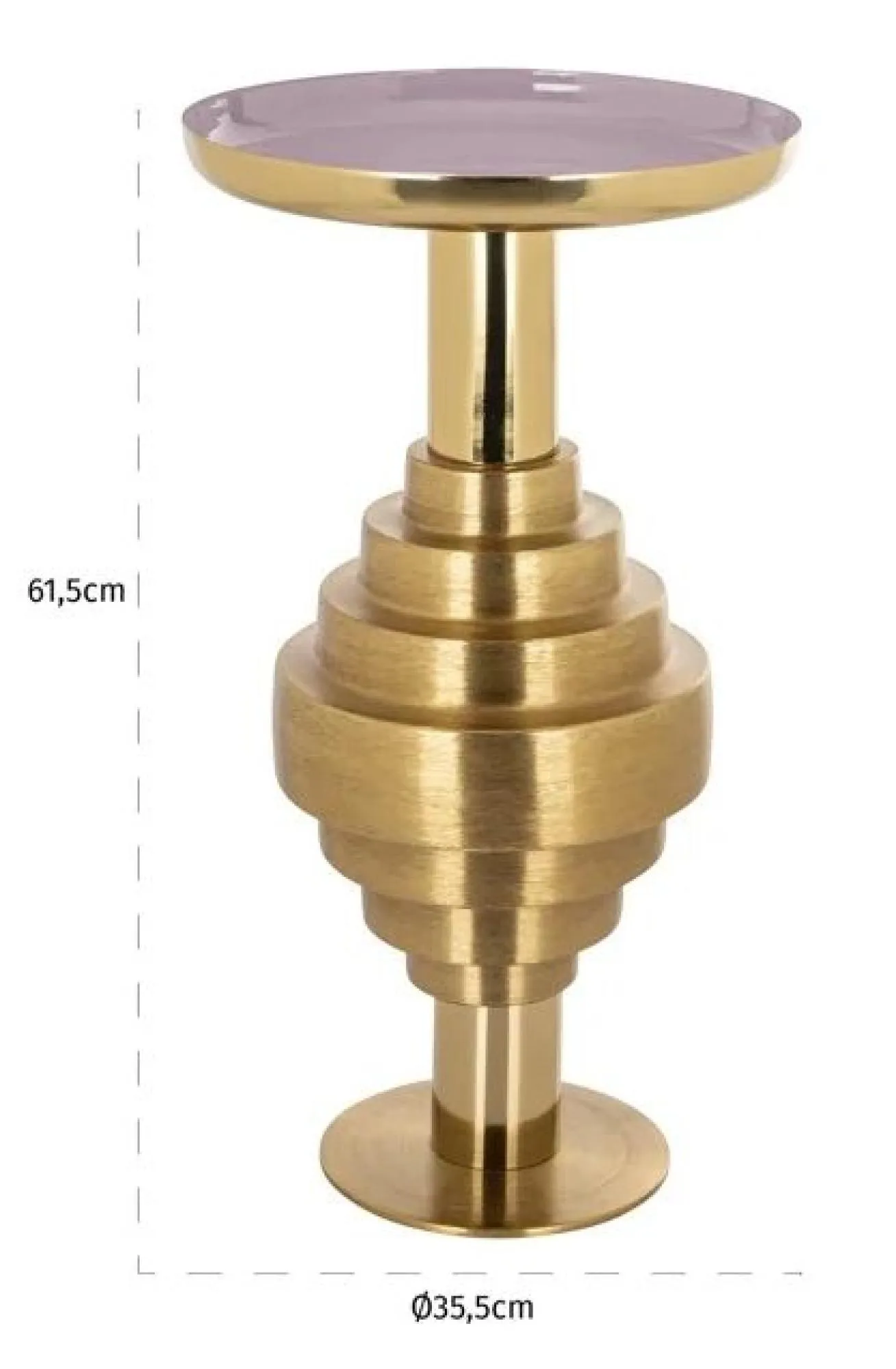 Empire Round End Table - Purple, Gold
