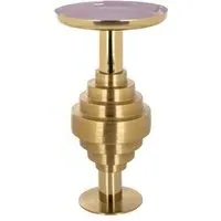 Empire Round End Table - Purple, Gold